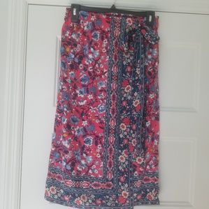 Ann Taylor Loft Faux Wrap Midi Skirt NWT